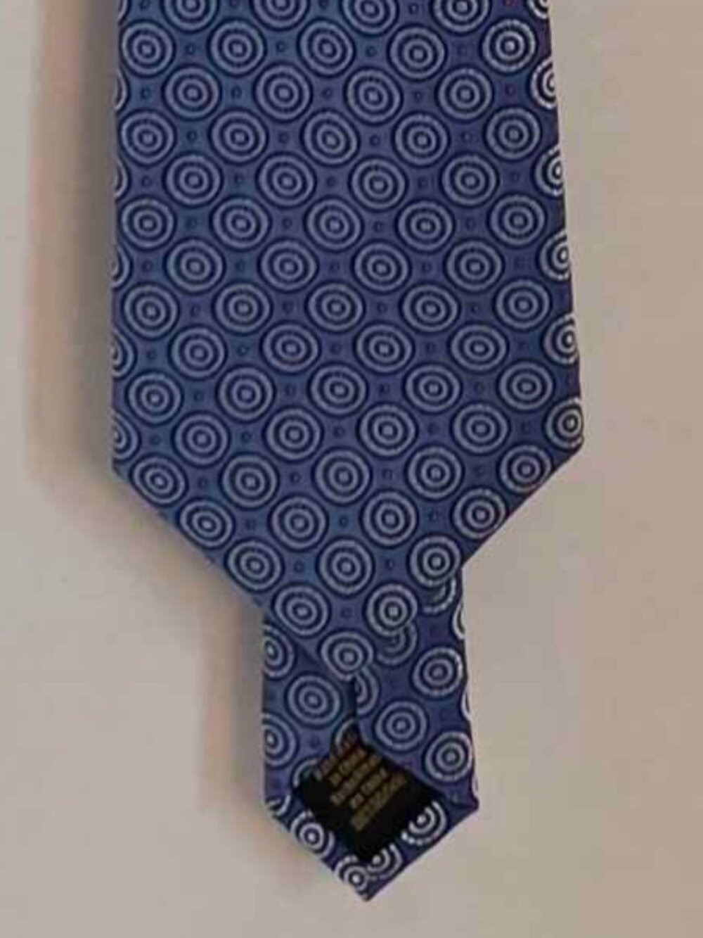 Vintage Donald J Trump Signature Collection Silk Tie Blue Medallion Dot Necktie